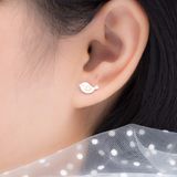  Bông Tai Chú Chim Dễ Thương Flat Birds Silver Earrings 1801BTT Ddreamer 