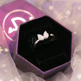  Nhẫn Cánh Thiên Thần Đính Đá Trắng - Angel Wings Silver Ring 414NH Size 1.6~1.7 