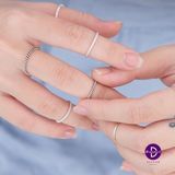  Nhẫn Bạc 925 Kiểu Đơn Giản Xoắn Đôi - BASIC TWIST Ring - Nhẫn Xoắn Trơn 1003NT 