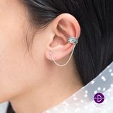  Hoa Tai Bạc 925 Kẹp Vành Flower Earcuff String 1499EE 