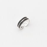  Nhẫn Ngón Út Bạc 925 Họa Tiêt Oxy Hóa Đen Cá Tính - Double Side Twist Pinky Ring 1197NT 