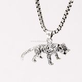  Mặt dây chuyền bạc 925 hình con Hổ dành cho Nam - Oxidized Tiger Pendant 