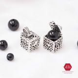  Live Love Laugh Box Pendant - Mặt Dây Chuyền Đựng Đá Thiên Nhiên Hộp Vuông Chữ Live Love Laugh Ý Nghĩa MDC317 