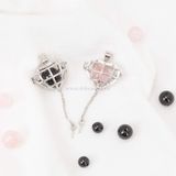  Heart Key Cage Pendant- Mặt dây chuyền đựng đá thiên nhiên hình Trái Tim - MDC205 