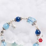  Vòng Đá Lu Thống Topaz Kết Hợp Aquamarine, Sapphire & Moonstone Phối Charm Foxy Tassel 