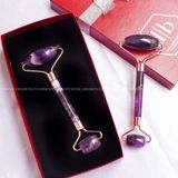  Cây Lăn Massage Đá Thiên Nhiên - Đá Thạch Anh Tím - Facial Roller - Amethyst 