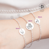 Engravable Circle Bracelet - Sterling Silver Personalised Friendship Bracelet  - Lắc Tay Mặt Tròn Khắc Chữ 1266VTT 1265VTT - Quà Tặng Ý Nghĩa