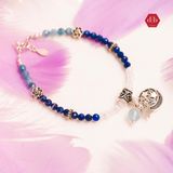  Vòng Đá Vát Aquamarine Kết Hợp Lapis & Moonstone Size Mini Phối Charm Galaxy 