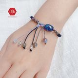  Vòng Dây Thắt Đá Lu Thống Kyanite Và Charm Bạc  925 - Vòng Thắt Dây Thủ Công Đá Phong Thủy 