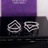  V Double Line Sterling Silver Ring - Nhẫn Bạc 925 Kiểu Chữ V Line Đôi 1046NT 