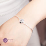  Engravable Hammer Round Bracelet - Sterling Silver Initial Circle Personalised Friendship Bracelet  - Lắc Tay Mặt Tròn Khắc Chữ 1267VTT - Quà Tặng Ý Nghĩa 