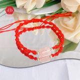  Vòng tay dây thắt đá phong thủy - Vòng thắt Lu Thống Thạch Anh Hồng - Gemstone Bracelets Ddreamer 