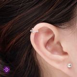  Hoa Tai Bạc 925 Kẹp Vành Earcuff Dottie Bar 2228EC 