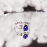  Lapis Oval Gemstone Silver Ring - Nhẫn Bạc 925 đá Lapis 239SR 