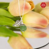  Strawberry Quartz Crystal Silver Pendant- Mặt Dây Chuyền Bạc 925 Đá Thạch Anh Dâu Xanh Charm Bạc Chiếc Lá 