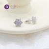 Bông Tai Nữ Đính Đá Moissanite 5Li - Bông Tai Bạc 925 Kiểu Hoa Tuyết Đính Full Moi - Moissanite Earrings MBT018