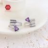 Amethyst Gemstone Arrow Silver Ring - Nhẫn đá Thạch Anh Tím Kiểu Mũi Tên 078SR