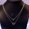 Dây Chuyền Kiểu Layer 2 Dây - Dây Chuyền Trái Tim Tặng Bạn Gái - Double Heart Silver Necklace 375DCT