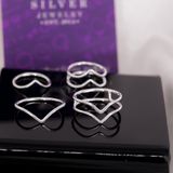  V Double Line Sterling Silver Ring - Nhẫn Bạc 925 Kiểu Chữ V Line Đôi 1046NT 