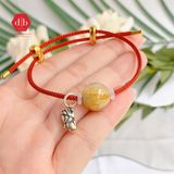  Vòng đá dây cứng Thạch Anh Tóc Vàng Chiêu Tài Lộc  Phối Charm Bạc 925 - Gemstone Bracelets Ddreamer 