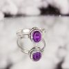 Amethyst Oval Stone Silver Ring - Nhẫn Bạc 925 đá Thạch Anh Tím - 246SR