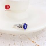  Lapis Oval Gemstone Silver Ring - Nhẫn Bạc 925 đá Lapis 239SR 