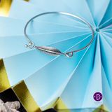  Kiềng Bạc 925 Chiếc Lá Oxy Hoá Đen Cá Tính - Freedom Bangle - Leaf Silver Bangle K215 