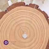  Dây Chuyền Nữ  Cỏ 4 Lá Tròn - Curvy Sparkling Lucky Flower - Dây Chuyền Bạc 925 - Silver 925 Ddreamer Jewelry - 1155DCH 