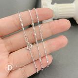  Dây Chuyền Nam Trơn Kiểu Hình Thoi Dẹp & Trụ Móc Máy - Dây chuyền Bạc 925 - Silver 925 Necklace Basic Chain Ddreamer 