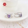 Amethyst Rectangle Stone Silver Ring - Nhẫn Bạc 925 Đá Amethyst Chữ Nhật 241SR