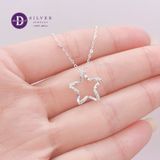  Dây Chuyền Nữ Ngôi Sao Xoắn Đính Đá- Dây Chuyền Bạc 925- Ribbon Sparkling Star - Silver 925 Ddreamer Jewelry-1153DCH 