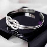  Kiềng Bạc 925 Kiểu Nút Thắt Knot Cá Tính - Knot Silver Bangle - K219 