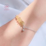  Vòng Tay Đá Tourmaline Vàng Thô - Vòng Tay Bạc 925 Mix Đá Phong Thủy Thiên Nhiên Không Kỵ Mệnh Tuổi 