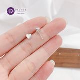  Silver 925 Earrings - Hoa Tai Bạc 925 Hoa Tai Trái Tim Trơn Lớn - Flat Heart - 002BTT Ddreamer 