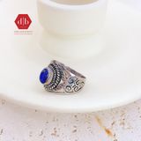  Lapis GemstoneThick Silver Ring - Nhẫn Bạc 925 Đá Lapis Bản To 245SR 