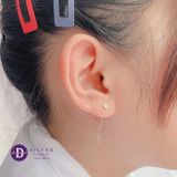  Bông Tai Bạc 925- Hoa Tai Xỏ Xoắn - Mặt Tròn Trơn Xoắn 4cm - Circle- Silver 925 Earrings 1379BTT 