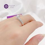  Silver 925 Rings - Nhẫn Bạc 925 - Nhẫn Đá CZ 4 Chấu - Đai Nhẫn 2 Line Đá Trắng-1724NH 