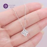  Dây Chuyền Nữ  Cỏ 4 Lá Tròn - Curvy Sparkling Lucky Flower - Dây Chuyền Bạc 925 - Silver 925 Ddreamer Jewelry - 1155DCH 