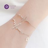  Heartbeat Silver Bracelet -  Lắc Tay Nhịp Tim & 1 Trái Tim Dễ Thương - 050VTT - 164VTT 