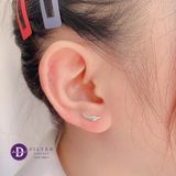  Bông Tai Bạc 925- Hoa tai Earclimber Mini Plain Leaf-Silver Earrings-2381ECB 