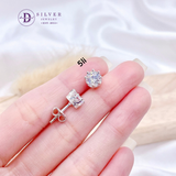  Bông tai đá trắng cao cấp  - Bông tai Đá CZ  King Crown đủ size 4-5-6-7li - Gem Stone Silver Earrings - 2851BTH 2852BTH 2853BTH 2854BTH 