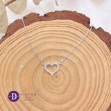  Dây Chuyền Nữ Trái Tim Line Đính Đá -Dây Chuyền Bạc 925- Sparkling Heart Line - Silver 925 Ddreamer Jewelry-1160DCH 