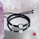  Vòng Dây Thắt Handmade Đá Moonstone & Charm Bạc 925 - Vòng Thắt Couple 