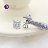  Bông Tai Hoa Tuyết Vuông Đính Moissanite - Bông Tai Nữ Đính Đá Moissanite 5Li - Moissanite Earrings MBT025 