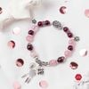 Vòng đá Thạch Anh Hồng và Garnet phối với charm độc đáo