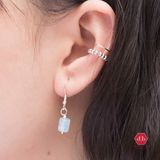  Hoa Tai Kiểu Móc Đá Lu Thống Beryl Aquamarine 