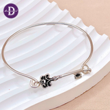  Vòng Kiềng Bạc 925 Chìa Khoá Oxy Hoá Đen Cá Tính Freedom Bangle - Mystery Key Silver Bangle K216 