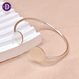  Kiềng Bạc 925 Kiềng 2 Mặt Tròn Trơn - Fullmoon  Silver Bangle K129 