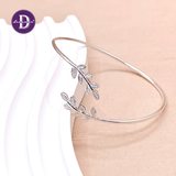  Kiềng Bạc 925 Lá Olive - Double Olive Leaf Silver Bangle (Sterling Silver) Ddreamer  K093 