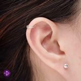  Hoa Tai Bạc 925 Kẹp Vành Earcuff Basic Braid 2226EC 